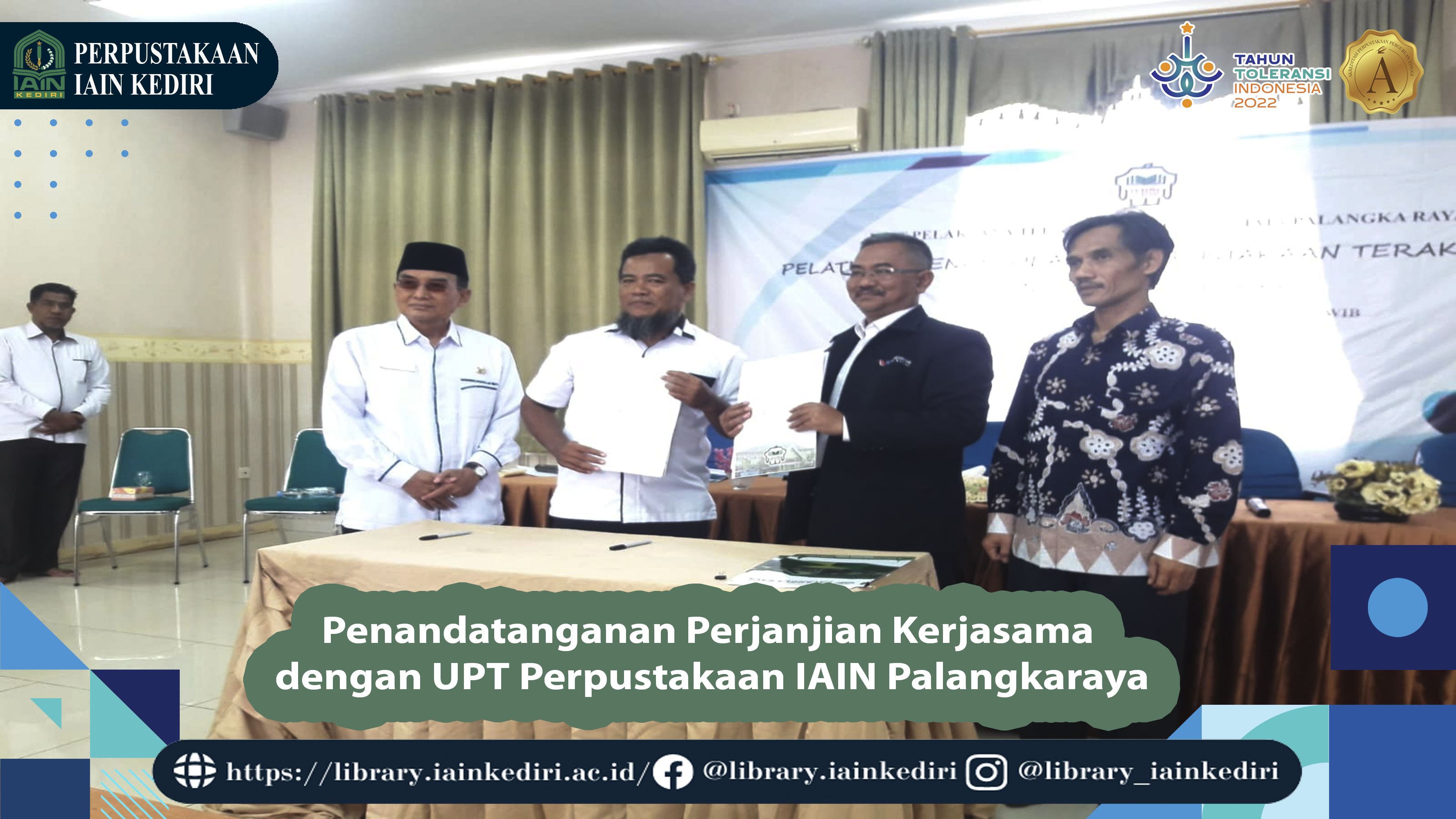 Penandatanganan Perjanjian Kerjasama dengan UPT Perpustakaan IAIN Palangkaraya