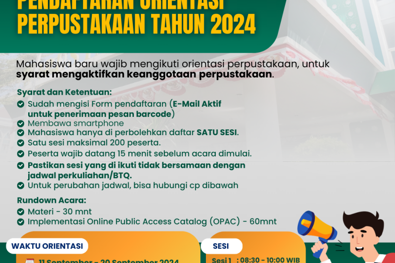 Pendaftaran Orientasi Perpustakaan 2024